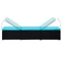 Garden loungers and table 3 pieces black synthetic rattan by vidaXL, Loungers - Ref: Foro24-3057668, Price: 304,99 €, Discoun...