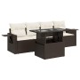 Set comedor de jardín 5 piezas y cojines ratán sintético marrón von , Gartensets - Ref: Foro24-3326404, Preis: 382,61 €, Raba...