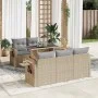 Juego de sofás jardín con cojines 6 pzas ratán sintético beige by , Garden sets - Ref: Foro24-3326410, Price: 518,12 €, Disco...
