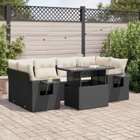 Set de sofás de jardín 7 pzas con cojines ratán sintético negro de , Conjuntos de jardín - Ref: Foro24-3326427, Precio: 501,4...