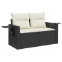 Set de sofás de jardín 7 pzas con cojines ratán sintético negro by , Garden sets - Ref: Foro24-3326427, Price: 502,67 €, Disc...