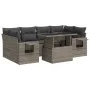 Set de sofás de jardín 7 pzas con cojines ratán sintético gris by , Garden sets - Ref: Foro24-3326431, Price: 496,48 €, Disco...