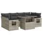 Set de sofás de jardín 7 pzas con cojines ratán PE gris claro by , Garden sets - Ref: Foro24-3326433, Price: 562,99 €, Discou...