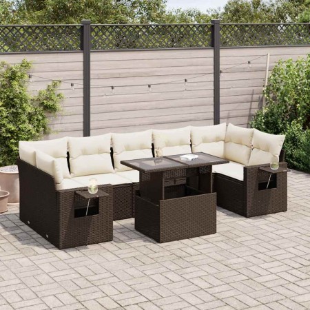 Set sofás de jardín 8 piezas y cojines ratán sintético marrón von , Gartensets - Ref: Foro24-3326444, Preis: 590,86 €, Rabatt: %