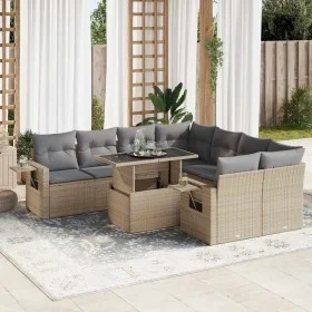 Set de sofás de jardín con cojines 9 pzas ratán sintético beige von , Gartensets - Ref: Foro24-3326450, Preis: 657,28 €, Raba...