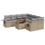 Set de sofás de jardín con cojines 9 pzas ratán sintético beige von , Gartensets - Ref: Foro24-3326450, Preis: 669,41 €, Raba...