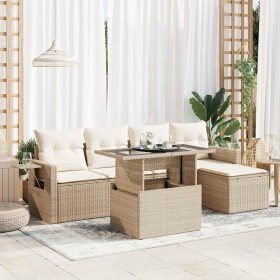 Juego de sofás jardín con cojines 6 pzas ratán sintético beige de , Conjuntos de jardín - Ref: Foro24-3326459, Precio: 483,48...