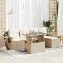 Juego de sofás jardín con cojines 6 pzas ratán sintético beige by , Garden sets - Ref: Foro24-3326459, Price: 490,11 €, Disco...