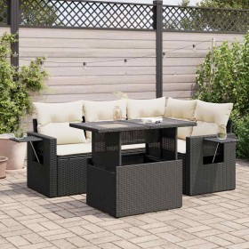 Set de muebles de jardín 5 pzas y cojines ratán sintético negro de , Conjuntos de jardín - Ref: Foro24-3326467, Precio: 383,1...