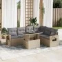 Set sofás de jardín 7 piezas y cojines ratán sintético beige by , Garden sets - Ref: Foro24-3326490, Price: 522,13 €, Discoun...