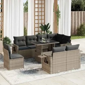 Set de sofás de jardín con cojines 9 pzas ratán sintético gris by , Garden sets - Ref: Foro24-3326501, Price: 650,71 €, Disco...