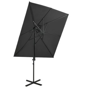 Ampelschirm mit anthrazitfarbener Doppelbespannung 250x250 cm von vidaXL, Sonnenschirme - Ref: Foro24-312362, Preis: 138,29 €...