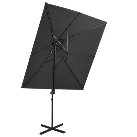 Ampelschirm mit anthrazitfarbener Doppelbespannung 250x250 cm von vidaXL, Sonnenschirme - Ref: Foro24-312362, Preis: 137,98 €...