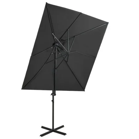 Cantilever parasol with anthracite double cover 250x250 cm by vidaXL, Umbrellas - Ref: Foro24-312362, Price: 135,86 €, Discou...