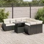 Set de sofás de jardín con cojines 9 pzas ratán sintético negro by , Garden sets - Ref: Foro24-3326607, Price: 609,36 €, Disc...