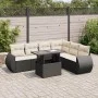 Set de sofás de jardín 7 pzas con cojines ratán sintético negro by , Garden sets - Ref: Foro24-3326647, Price: 495,91 €, Disc...
