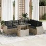 Set de sofás de jardín 7 pzas con cojines ratán PE gris claro von , Gartensets - Ref: Foro24-3326653, Preis: 546,77 €, Rabatt: %