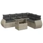 Set de sofás de jardín 7 pzas con cojines ratán PE gris claro von , Gartensets - Ref: Foro24-3326653, Preis: 546,77 €, Rabatt: %