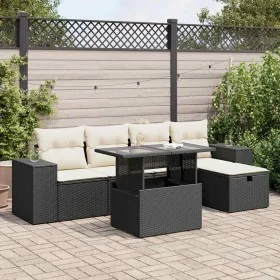 Set de sofás de jardín 6 piezas y cojines ratán sintético negro by , Garden sets - Ref: Foro24-3327926, Price: 413,81 €, Disc...