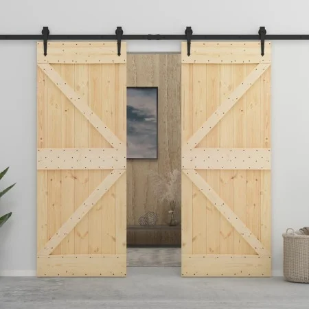 Sliding door with solid pine wood fittings 100x210 cm by vidaXL, Doors - Ref: Foro24-3057596, Price: 429,15 €, Discount: %