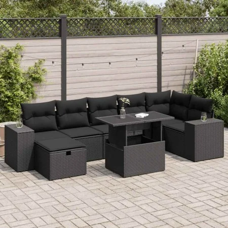 Set de muebles de jardín 5 pzas y cojines ratán sintético negro von , Gartensets - Ref: Foro24-3327945, Preis: 557,93 €, Raba...
