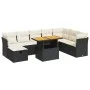 Set sofás jardín y cojines 9 pzas ratán sintético acacia negro by , Garden sets - Ref: Foro24-3327987, Price: 554,19 €, Disco...