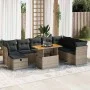Set sofás jardín y cojines 9 pzas ratán sintético acacia gris by , Garden sets - Ref: Foro24-3327991, Price: 564,50 €, Discou...