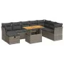 Set sofás jardín y cojines 9 pzas ratán sintético acacia gris by , Garden sets - Ref: Foro24-3327991, Price: 564,50 €, Discou...