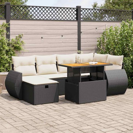 Set sofás jardín y cojines 8 pzas ratán sintético acacia negro von , Gartensets - Ref: Foro24-3328057, Preis: 486,87 €, Rabat...