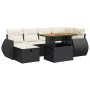 Set sofás jardín y cojines 8 pzas ratán sintético acacia negro by , Garden sets - Ref: Foro24-3328057, Price: 479,40 €, Disco...