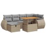 Set sofás jardín y cojines 8 pzas ratán sintético acacia beige by , Garden sets - Ref: Foro24-3328060, Price: 517,82 €, Disco...