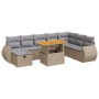 Set sofás jardín y cojines 9 pzas ratán sintético acacia beige by , Garden sets - Ref: Foro24-3328074, Price: 630,95 €, Disco...