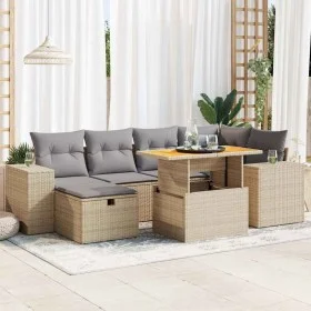 Set sofás jardín y cojines 8 pzas ratán sintético acacia beige by , Garden sets - Ref: Foro24-3328088, Price: 527,28 €, Disco...