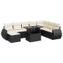 Set de sofás de jardín con cojines 9 pzas ratán sintético negro von , Gartensets - Ref: Foro24-3326687, Preis: 581,28 €, Raba...