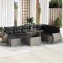 Set de sofás de jardín con cojines 9 pzas ratán sintético gris von , Gartensets - Ref: Foro24-3326691, Preis: 595,72 €, Rabat...