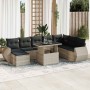 Set muebles jardín 9 pzas y cojines ratán sintético gris claro by , Garden sets - Ref: Foro24-3326693, Price: 662,08 €, Disco...