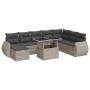 Set muebles jardín 9 pzas y cojines ratán sintético gris claro by , Garden sets - Ref: Foro24-3326693, Price: 662,08 €, Disco...