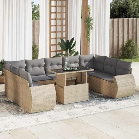 Juego de sofás jardín con cojines beige 10 pzas ratán sintético by , Garden sets - Ref: Foro24-3326700, Price: 764,87 €, Disc...