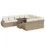 Set de sofás de jardín 11pzas con cojines ratán sintético beige by , Garden sets - Ref: Foro24-3326709, Price: 851,22 €, Disc...