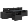 Set de muebles de jardín 5 pzas y cojines ratán sintético negro by , Garden sets - Ref: Foro24-3326716, Price: 393,10 €, Disc...