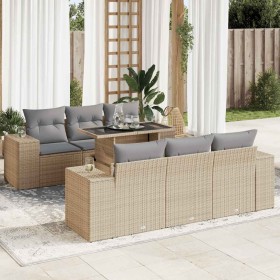 Set sofás de jardín 7 piezas y cojines ratán sintético beige von , Gartensets - Ref: Foro24-3326740, Preis: 573,44 €, Rabatt: %
