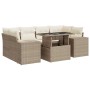 Set sofás de jardín 7 piezas y cojines ratán sintético beige de , Conjuntos de jardín - Ref: Foro24-3326749, Precio: 601,10 €...
