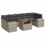 Set de sofás de jardín 8 pzas y cojines ratán sintético gris by , Garden sets - Ref: Foro24-3326763, Price: 665,11 €, Discoun...