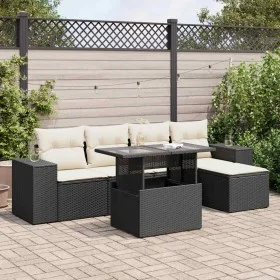 Set de sofás de jardín 6 piezas y cojines ratán sintético negro by , Garden sets - Ref: Foro24-3326777, Price: 421,31 €, Disc...