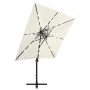 Gartenschirm mit ausladendem Stiel und LED-Lichtern, Sandfarben, 250 cm. von vidaXL, Sonnenschirme - Ref: Foro24-312320, Prei...