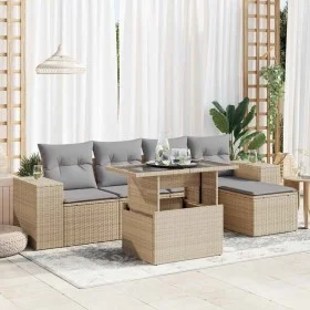 Juego de sofás jardín con cojines 6 pzas ratán sintético beige by , Garden sets - Ref: Foro24-3326780, Price: 453,97 €, Disco...