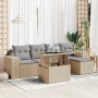 Juego de sofás jardín con cojines 6 pzas ratán sintético beige by , Garden sets - Ref: Foro24-3326780, Price: 454,43 €, Disco...