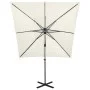 Gartenschirm mit ausladendem Stiel und LED-Lichtern, Sandfarben, 250 cm. von vidaXL, Sonnenschirme - Ref: Foro24-312320, Prei...