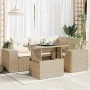 Juego de sofás jardín con cojines 5 pzas ratán sintético beige by , Garden sets - Ref: Foro24-3326789, Price: 469,20 €, Disco...