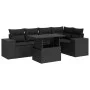 Set de sofás de jardín 6 piezas y cojines ratán sintético negro by , Garden sets - Ref: Foro24-3326796, Price: 472,25 €, Disc...